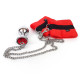 Наручники з металевою анальною пробкою Art of Sex Handcuffs with Metal Anal Plug size M Red-1