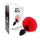 Силіконова анальна пробка М Art of Sex - Silicone Butt plug Rabbit Tail, Червоний-2