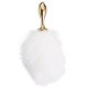 Металева анальна пробка Кролячий хвост LOCKINK SEVANDA White Bunny-Tail Anal Rose-shape Plug-5