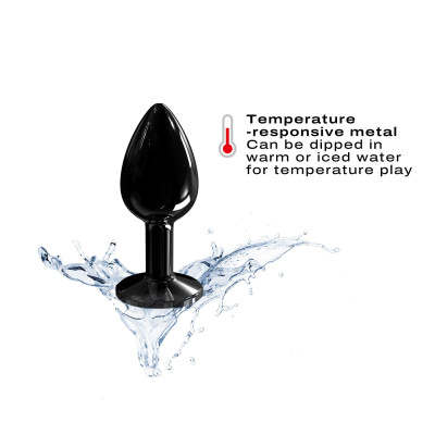 Металева анальна пробка із прикрасою у вигляді кристалу Dorcel - Diamond Plug BLACK S