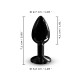 Металева анальна пробка із прикрасою у вигляді кристалу Dorcel - Diamond Plug BLACK S-4
