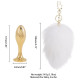 Металева анальна пробка Кролячий хвост LOCKINK SEVANDA White Bunny-Tail Anal Pear-shape Plug-5