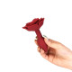 Силіконова анальна пробка Lux Active с розой - Red Rose Silicone Anal Plug-2