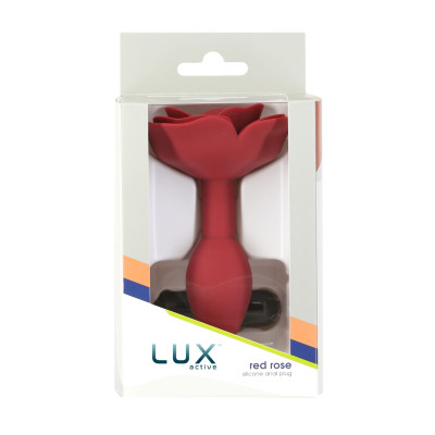 Силіконова анальна пробка Lux Active с розой - Red Rose Silicone Anal Plug