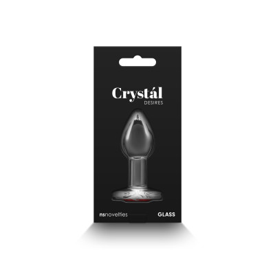 Скляна анальна пробка NS Novelties Crystal - Desires - Red Heart - Small