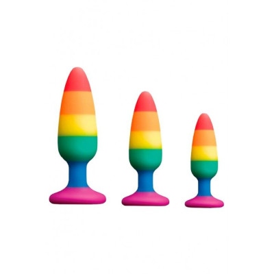 Анальна пробка Wooomy Hiperloo Silicone Rainbow Plug S
