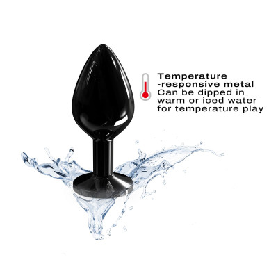 Металева анальна пробка із прикрасою у вигляді кристалу Dorcel - Diamond Plug BLACK M