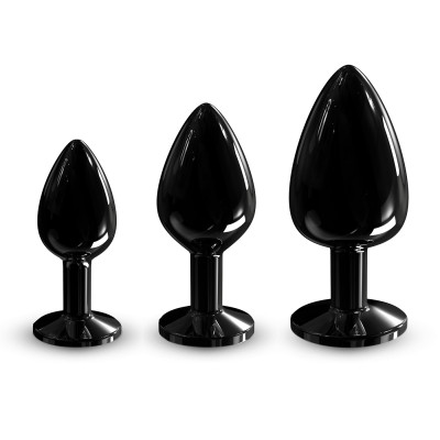 Металева анальна пробка із прикрасою у вигляді кристалу Dorcel - Diamond Plug BLACK M
