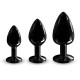 Металева анальна пробка із прикрасою у вигляді кристалу Dorcel - Diamond Plug BLACK M-5