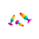Анальна пробка Wooomy Hiperloo Silicone Rainbow Plug L-4