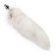 Металева анальна пробка з хвостом із натурального хутра Art of Sex size M White fox-2