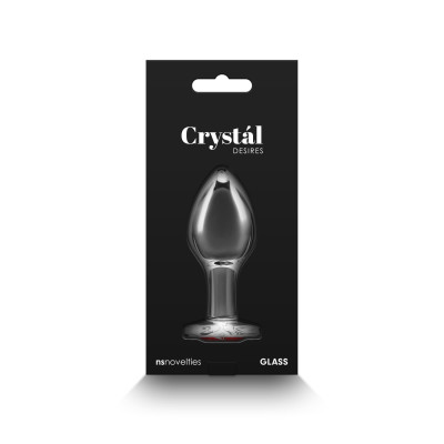 Скляна анальна пробка NS Novelties Crystal - Desires - Red Heart - Medium