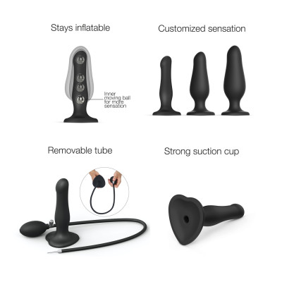 Strap-On-Me INFLATABLE DILDO PLUG - NOIR L, XL