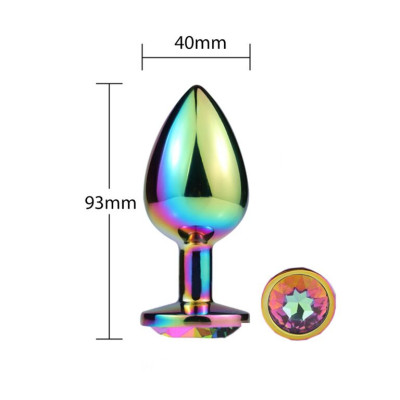Металева анальна пробка MAI Attraction Toys №74 Rainbow