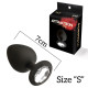 Анальна пробка з кристалом MAI Attraction Toys №47 Black, довжина 7см, діаметр 2,8 см-1