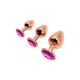 Анальна пробка Wooomy Tralalo Rose Gold Metal Plug MAGENTA L-3