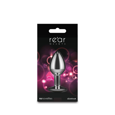 Анальна пробка NS Novelties Rear Assets - Silver - Small - Pink Gem