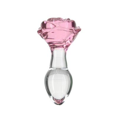 Скляна анальна пробка Pillow Talk – Rosy- Luxurious Glass Anal Plug L