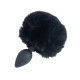 Анальна пробка з хвостом Punishment - Bunny Tail Silicone Anal Plug - Black-1