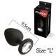 Анальна пробка з кристалом MAI Attraction Toys №49 Black, довжина 9,5 см, діаметр 4 см-1