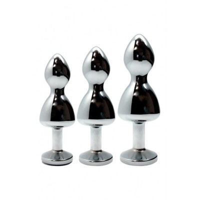 Анальна пробка Wooomy Lollypop Double Ball Metal Plug S