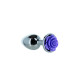 Металева анальна пробка Lux Active з трояндою - Rose Anal Plug - Purple, віброкуля в подарунок-1