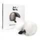 Силіконова анальна пробка з хвостом із натурального хутра Art of Sex size M White fox-4