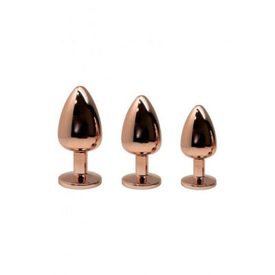 Анальна пробка Wooomy Tralalo Rose Gold Metal Plug MAGENTA M