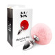Металевий анальний затор М Art of Sex - Metal Butt plug Rabbit Tail, Ніжно-рожевий-2
