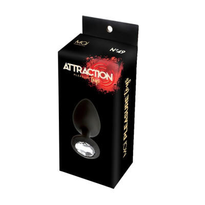 Анальна пробка з кристалом MAI Attraction Toys №49 Black (м'ята упаковка)