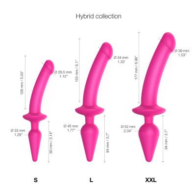 Анальна пробка з дилдо Strap-On-Me SWITCH PLUG-IN SEMI-REALISTIC DILDO FUCHSIA - L