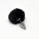 Металева анальна пробка Кролячий хвостик Alive Fluffy Twist Plug S Black, діаметр 2,9 см-1