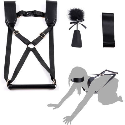 БДСМ-набір LOCKINK YEAHWOW Black Doggy Style Saddle set
