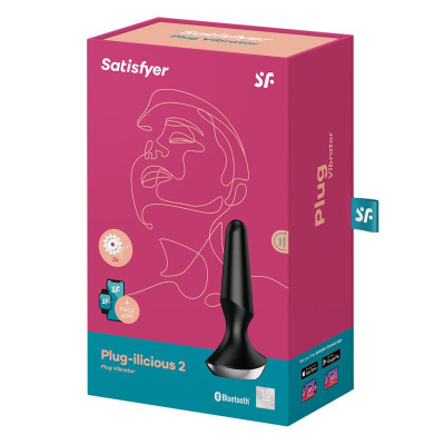 Анальна смарт-вібропробка Satisfyer Plug-ilicious 2 Black Анальна смарт-вібропробка Satisfyer Plug-ilicious 2 Black