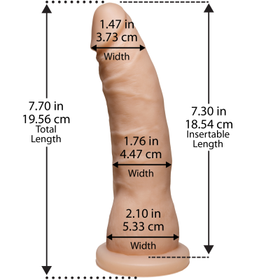 Фалоімітатор Doc Johnson Platinum TRUSKYN - The Tru Ride Slim 7 Inch, діаметр 4,4 см, двошаровий