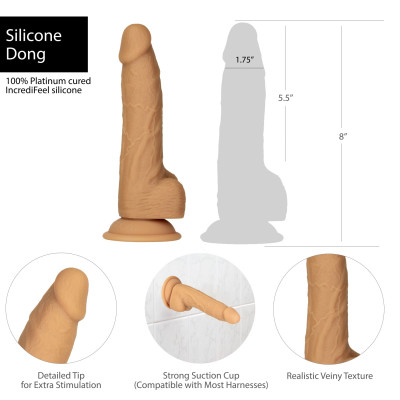 Фалоімітатор ADDICTION - 8" DUAL DENSITY SILICONE DILDO - CARAMEL