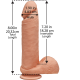 Фалоімітатор Doc Johnson The D - Perfect D - 8 Inch With Balls - ULTRASKYN, діаметр 5,1 см-1