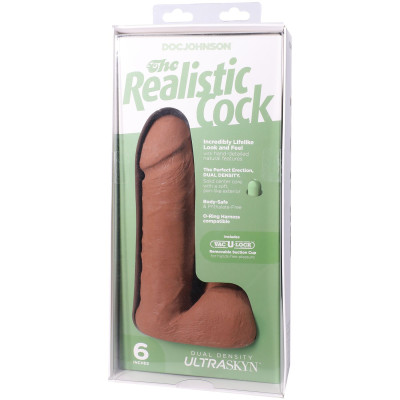 Фалоімітатор Doc Johnson The Realistic Cock ULTRASKYN - 6 Inch with Balls Caramel Фалоімітатор Doc Johnson The Realistic Cock ULTRASKYN - 6 Inch with Balls Caramel