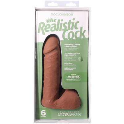 Фалоімітатор Doc Johnson The Realistic Cock ULTRASKYN - 6 Inch with Balls Caramel Фалоімітатор Doc Johnson The Realistic Cock ULTRASKYN - 6 Inch with Balls Caramel