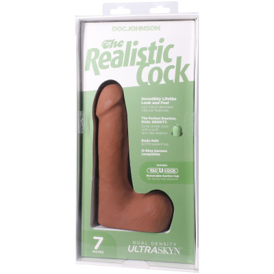 Фалоімітатор Doc Johnson The Realistic Cock ULTRASKYN - 7 Inch with Balls Caramel