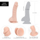Вигнутий фалоімітатор на присосці ADDICTION — BRAD 7,5″ Dildo With Balls, Beige-4