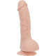 Вигнутий фалоімітатор на присосці ADDICTION — BRAD 7,5″ Dildo With Balls, Beige-2