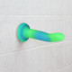 Фалоімітатор, що світиться у темряві, ADDICTION - Rave - 8" Glow in the Dark Dildo - Blue Green-5