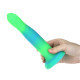 Фалоімітатор, що світиться у темряві, ADDICTION - Rave - 8" Glow in the Dark Dildo - Blue Green-4