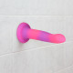Фалоімітатор, що світиться у темряві, ADDICTION - Rave - 8" Glow in the Dark Dildo - Pink Purple-5