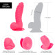 Ребристий фалоімітатор на присосці ADDICTION — Tom 7″ Dildo With Balls — Pink, віброкуля в подарунок-4