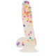 Фалоімітатор з конфетті ADDICTION - PARTY MARTY - 7.5 "- FROST &CONFETTI, 19 см, силікон, вібропуля-1