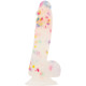 Фалоімітатор з конфетті ADDICTION - PARTY MARTY - 7.5 "- FROST &CONFETTI, 19 см, силікон, вібропуля