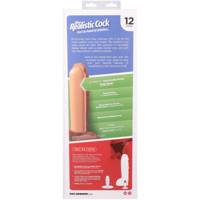 Фалоімітатор Doc Johnson The Realistic Cock ULTRASKYN - 12 Inch Hung with Balls Vanilla