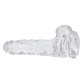 Прозорий фалоімітатор на присосці ADDICTION — Clear Dildo with Balls 8″, віброкуля в подарунок-3